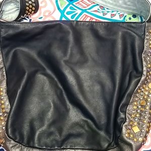 BEDAZZLED FAUX LEATHER BAG